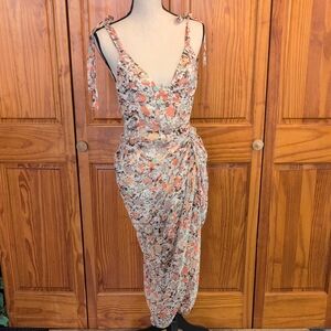 PrettyLittleThing NWT Multicolor Floral Midi Dress 6            CC206